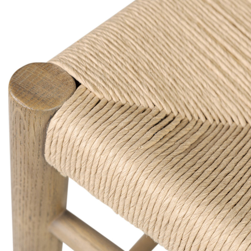 Brielle Upholstered Stool with Solid Wood Frame