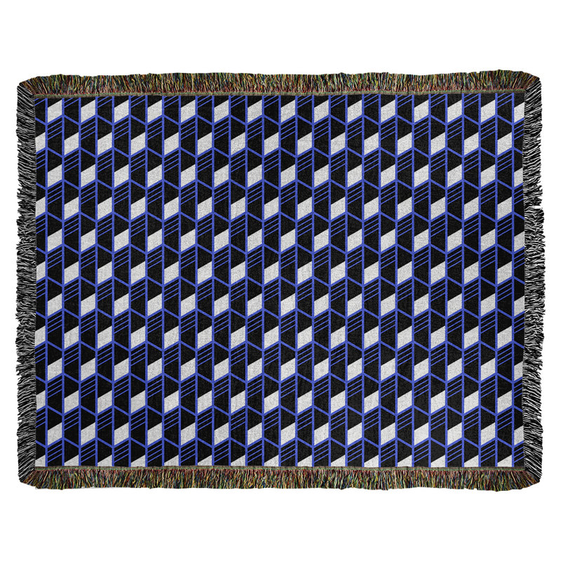 Katelyn Elizabeth Hand Woven Throw Blanket, 37" W x 52" L, Blue