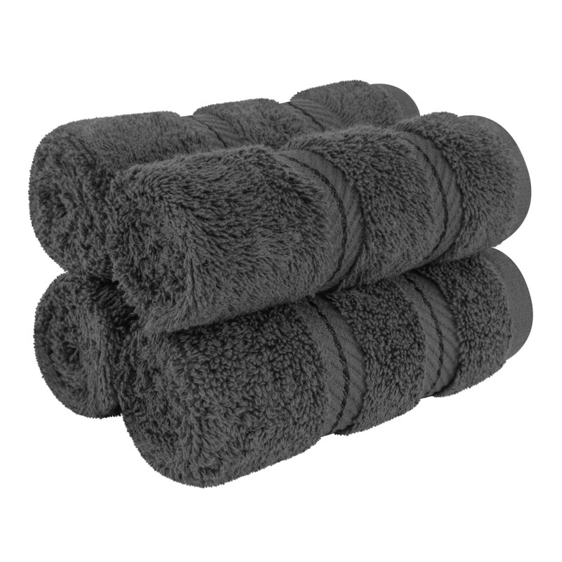 Darcelle 100% Cotton 4-Piece Turkish Washcloth Set, Gray