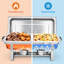 Chauffe-plats empilables à double compartiment - 6 plateaux de buffet en acier inoxydable pour la restauration, les fêtes et les événements
