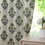 Fabdivine Home Décor Soft Pure Linen Block Print Handmade Floral Pattern Curtains, Pleated Pinch Drape for Blackout and Room Darkening in Home, Office, Patio, Green or Gray, Badshah-2056504678