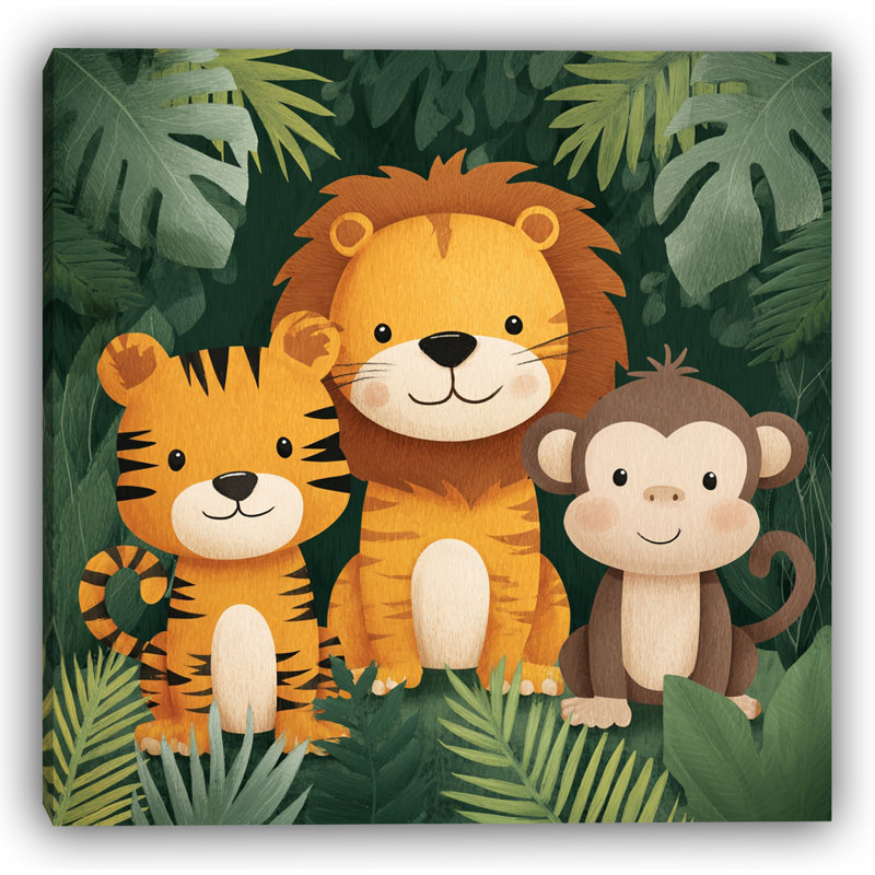 Art mural sur toile Jungle Friends III