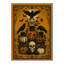 Tapis d'Halloween Corbeau et Crâne, Noir/Orange, Lavable à la machine, Poils courts, Antidérapant-1701126749