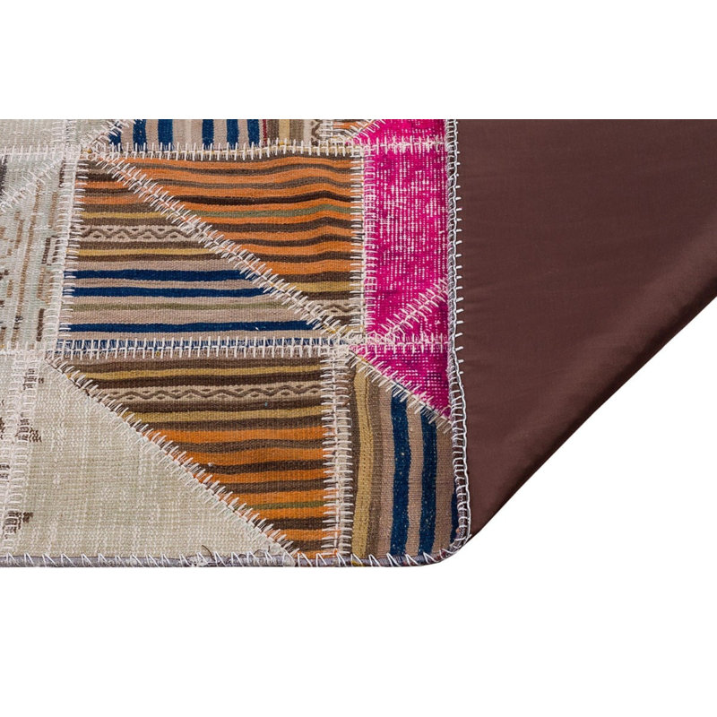 Tapis géométrique multicolore fabriqué à la main Modern