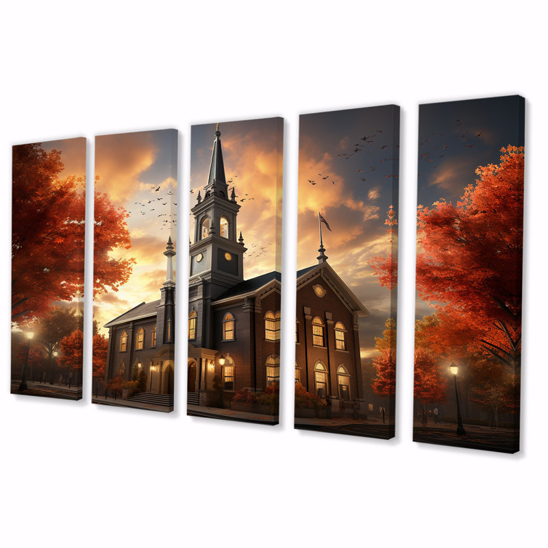 Ensemble de 5 pièces d'art mural, H 28 po x l 60 po