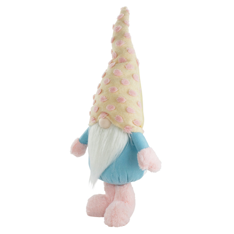 Figurine gnome en peluche 22 po avec chapeau à pois 22 po