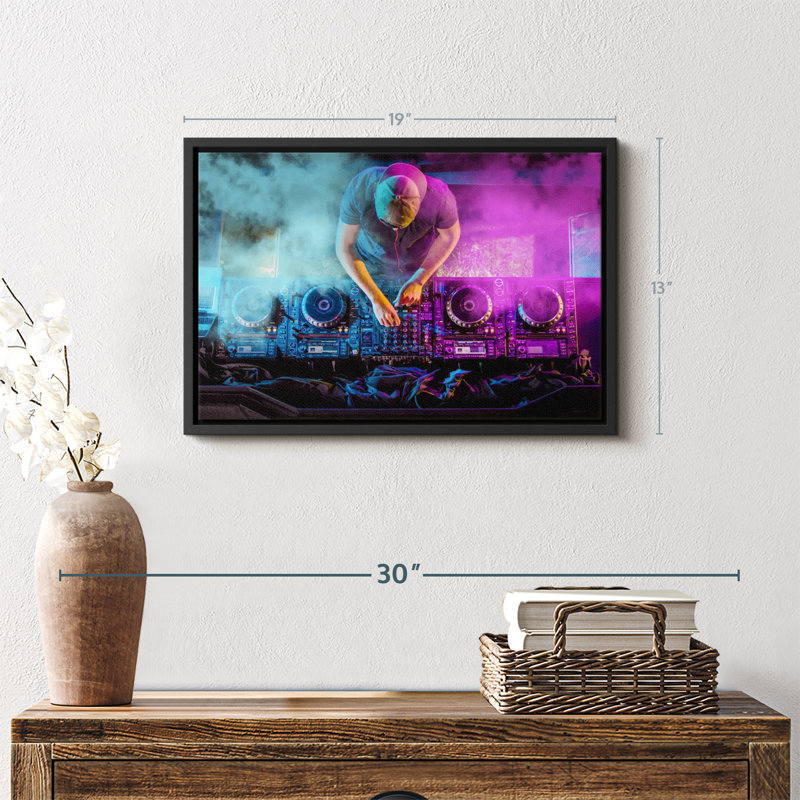 DJ At The Turntable Canvas Print, 13" H x 19" W
