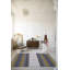 Tapis décoratif à rayures gris et jaune-368544158