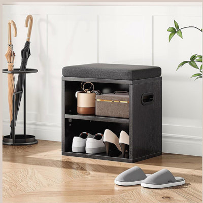 Banc à chaussures pour hall d'entrée avec coussin Banc à chaussures avec rangement et sièges, étagère à chaussures pour hall d'entrée