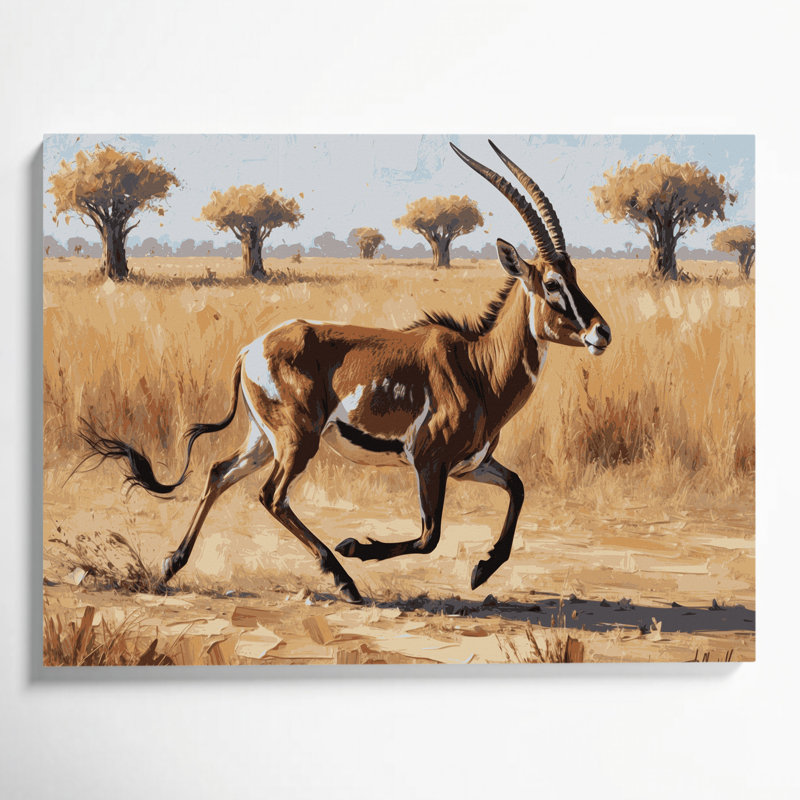 Faune sauvage, art mural sur toile brune, H 24 po x l 36 po