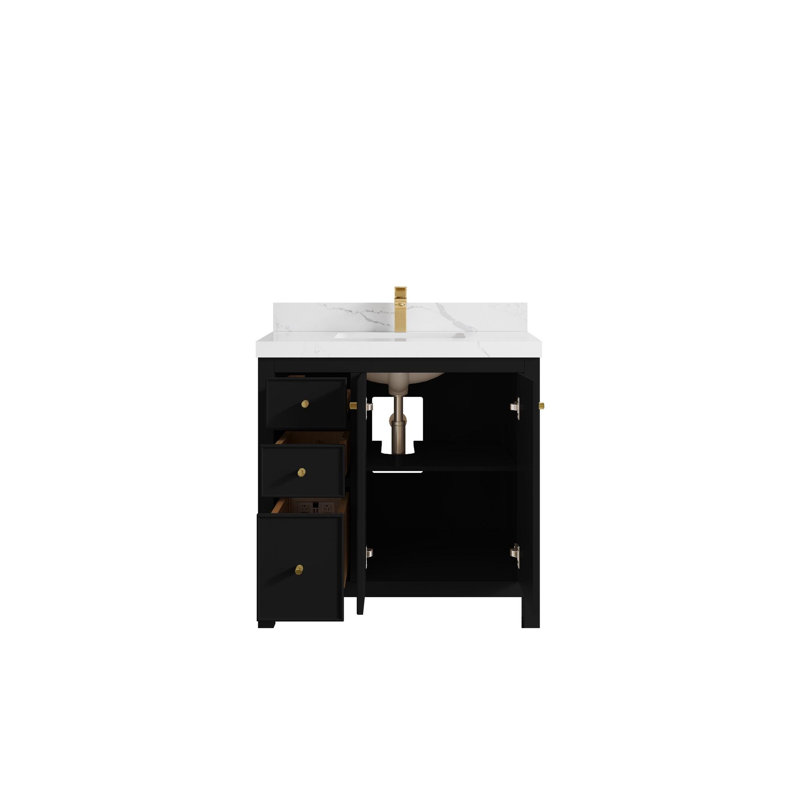 Ensemble de meuble-lavabo simple 36 po Chicago, Calacatta Laza