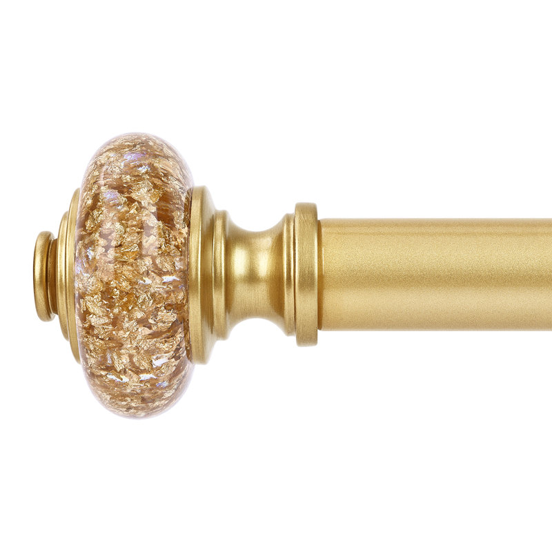  Tringles à rideaux 36 à 120 po robustes avec fleurons en cristal rétro argentés, Argent argent, 36" - 120"