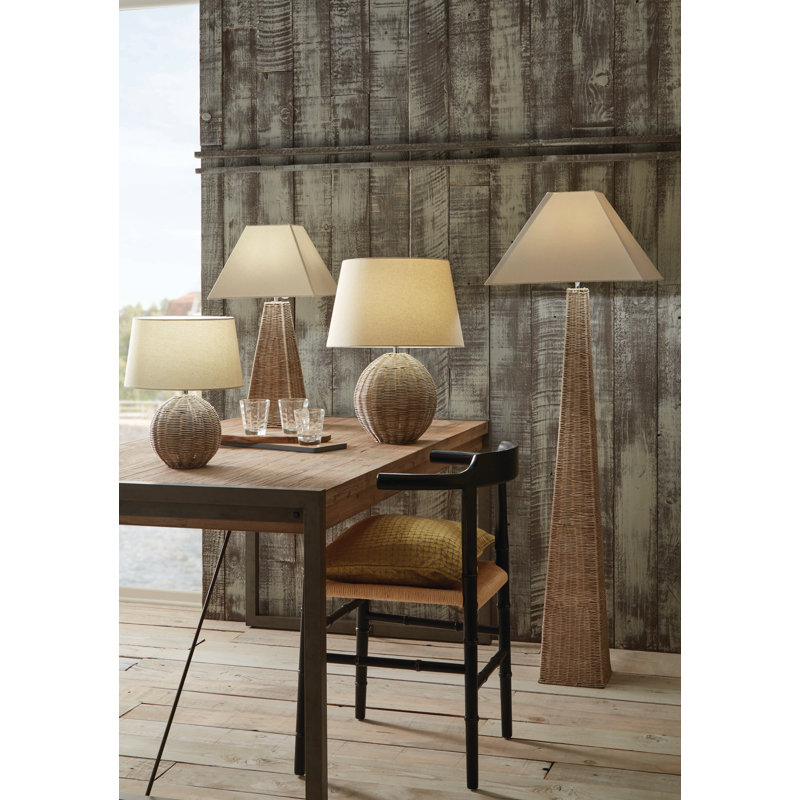 Lorentzen Cotton Tapered Square Lamp Shade, Cream Calico, 24cm H x 35cm W x 35cm D