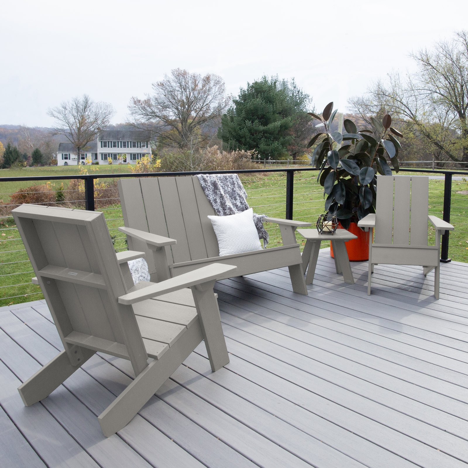 Byrnes 4 - Person Patio Conversation Set, Gray