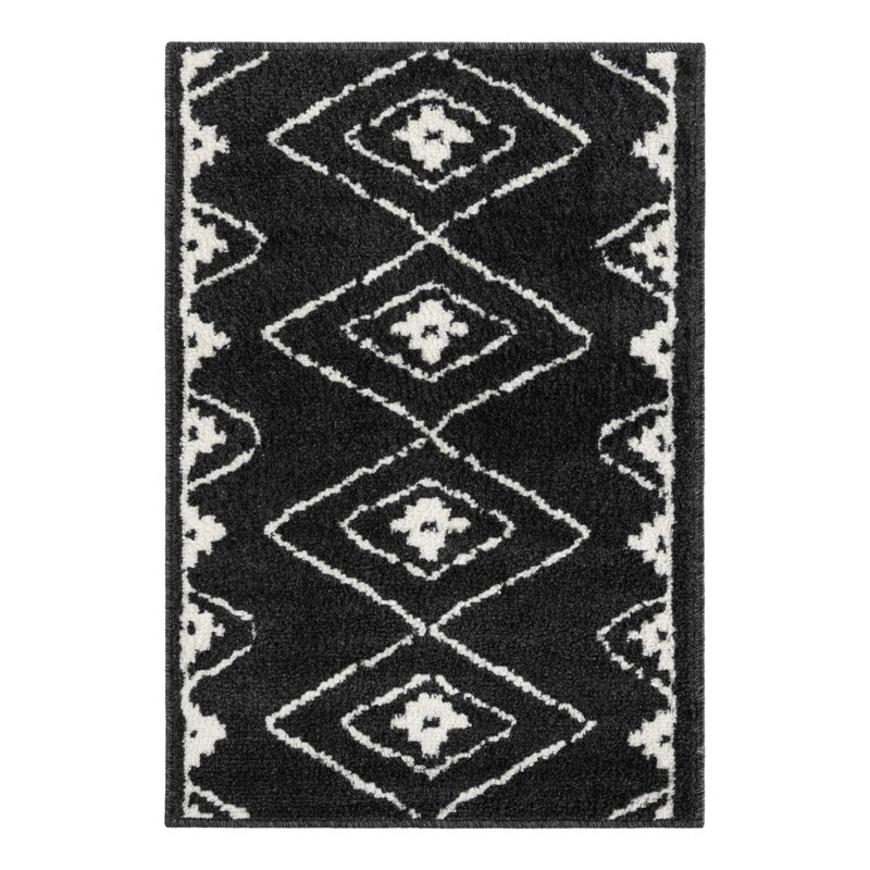 Latitude Run® Vefsna Nikolis Rug Black, Rectangle 2' x 3'1"