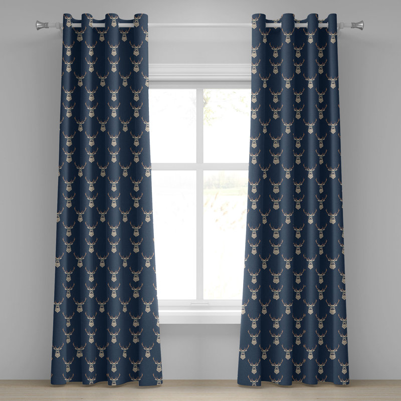 Rideau à œillets 2 panneaux Dakota Fields, 50 po, bleu ardoise brun clair, L 50 po x L 108 po