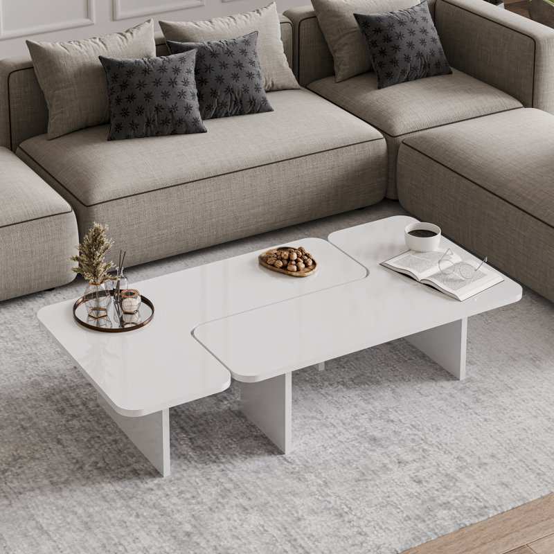 Toro 2 Pieces of Coffee Table, White