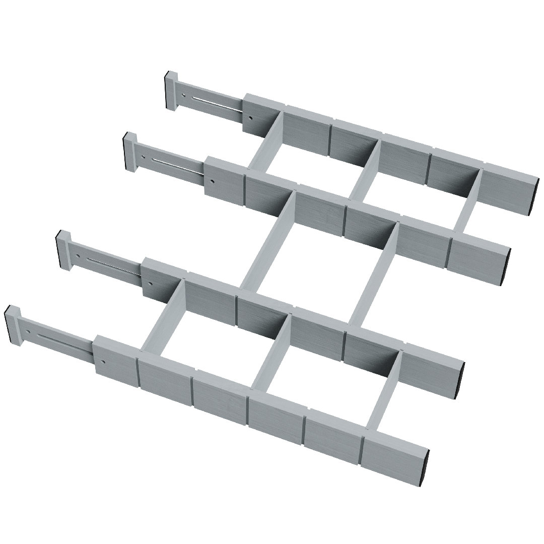 Bamboo Adjustable Drawer Dividers with Inserts and Labels – Expandable Kitchen and Home Organizer for Drawers, Dressers, and Office, 4 Dividers with 9 Inserts (17"-22") SpaceAid 