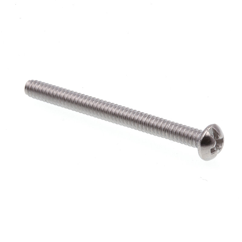 Machine Screws, Round Head, Phillips/Slotted Combination Drive, #6-32 X 1-1/2 in., Grade 18-8 Stainless Steel (100 Pack)