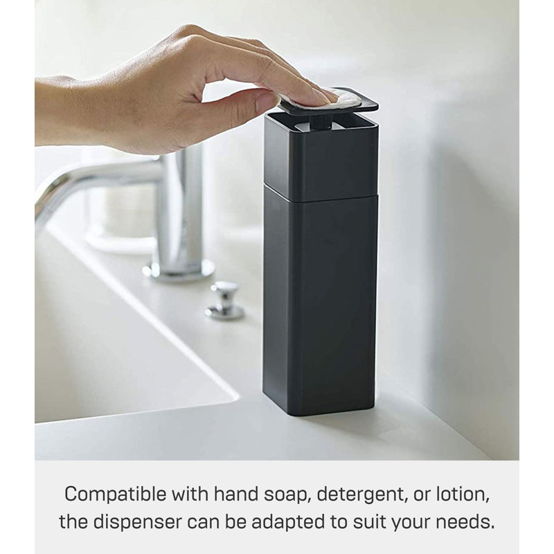 Black Plastic One-Handed Soap Dispenser, 8.5 oz