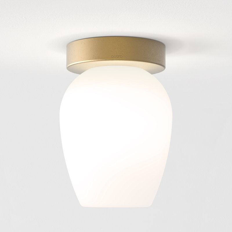 Tacoma 1 - Light Flush Mount, Frosted, Antique Brass, White (Opal)