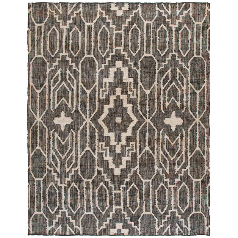Natural Fiber Flat Weave Jute Southwestern Rug, Rectangle 8' x 10'