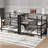 Full Size Quadruple Metal Bunk Bed With Built-In Storage Shelves & Wardrobe, Sturdy Frame And Noise-Reduced Design For Maximum Comfort And Space Efficiency-688351248
