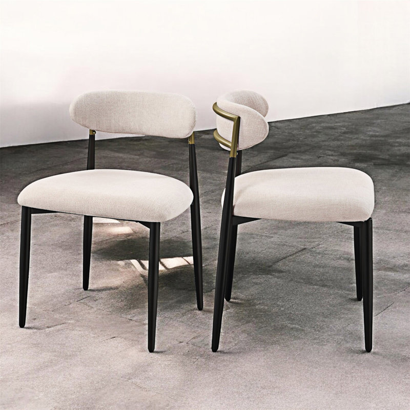 Chaise d'appoint rembourrée (ensemble de 2), Beige