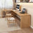 Burlywood L shaped desk,corner desk with Solid Wood-106239368-106239370