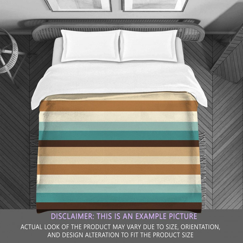 Striped Comforter, Twin Comforter, Brown/Teal