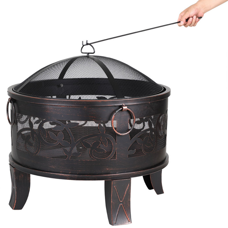 Ovard Round Steel Charcoal Smokeless Fire Pit