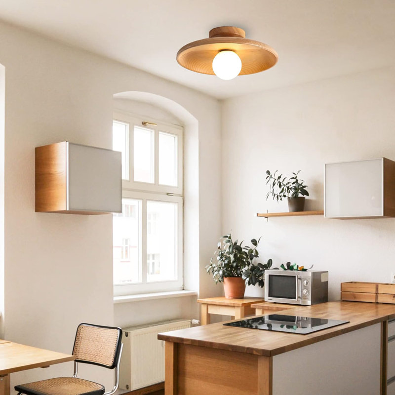 Wood Semi-Flush Mount