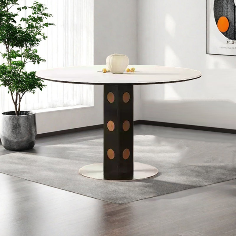 Table ronde simple en bois massif, H 29,52 po x L 51,18 po x l 51,18 po