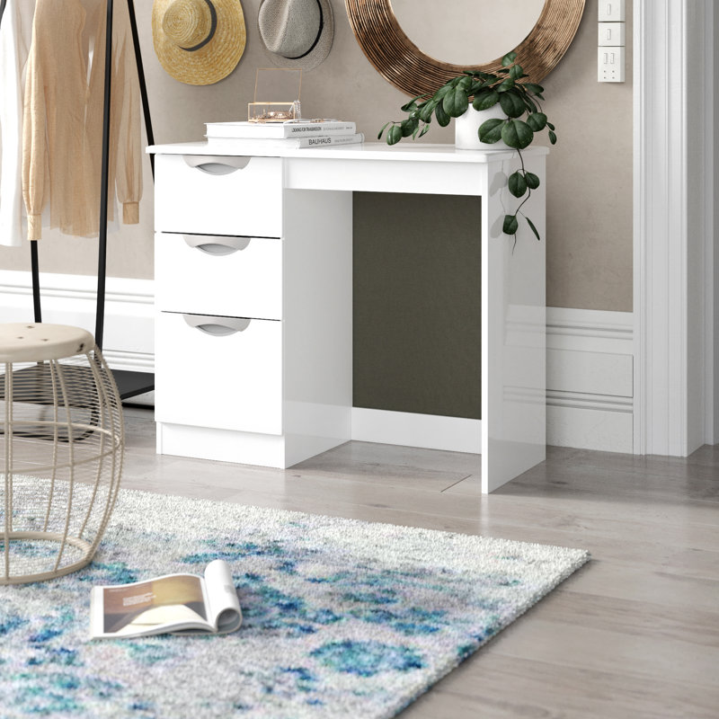 Fully Assembled Ratley Dressing Table, White Gloss