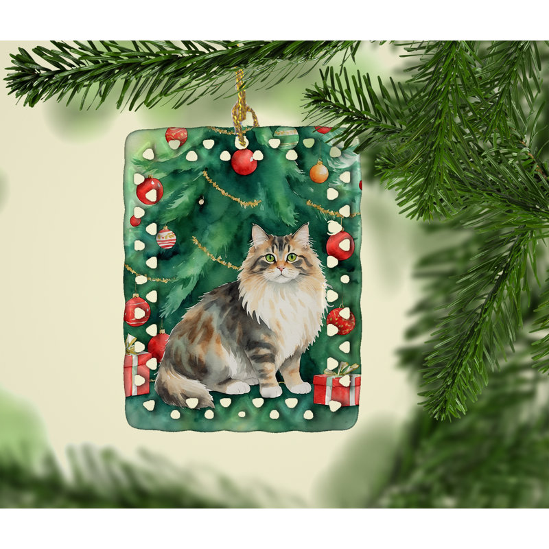 Ornement en porcelaine Cymric, Cymric Cat
