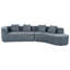Canapé modulaire courbé de 132 po avec tissu chenille et éponge Vargas Boneless-120347317