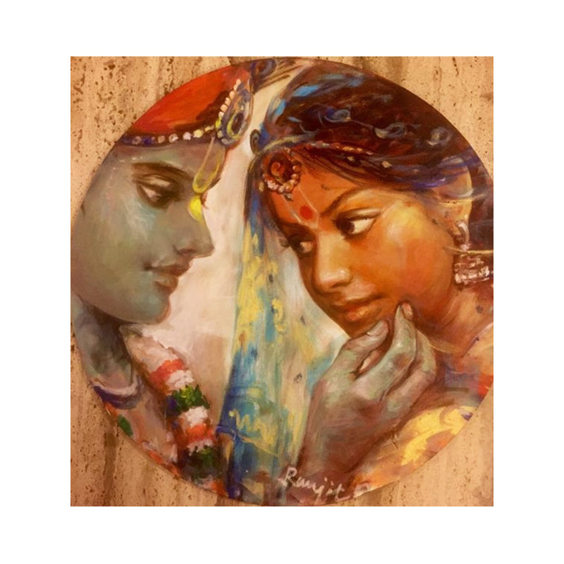 La peinture de Radha Krishna | Acrylique sur toile | Peinture murale décorative