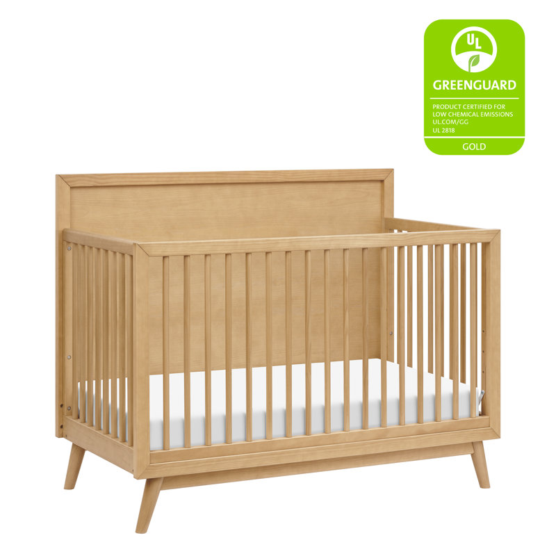 Palma 4-in-1 Convertible Crib with Toddler Bed Conversion Kit, Honey