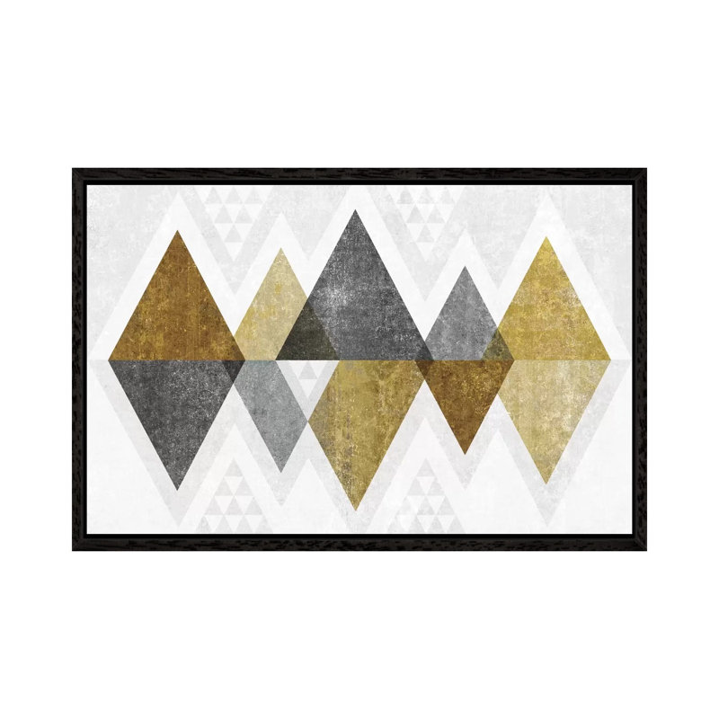 Mod Triangles II.B by Michael Mullan - Floater Frame Gallery-Wrapped Canvas Giclée on Canvas, Black Floater Frame