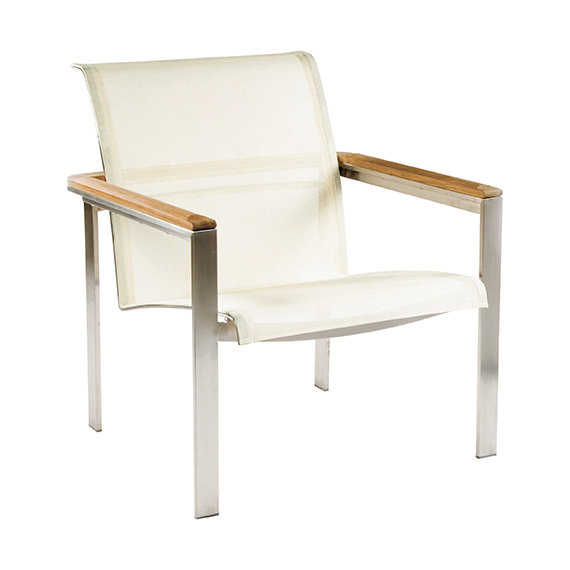 Tivoli Outdoor Teak Lounge Chair, No, Cream