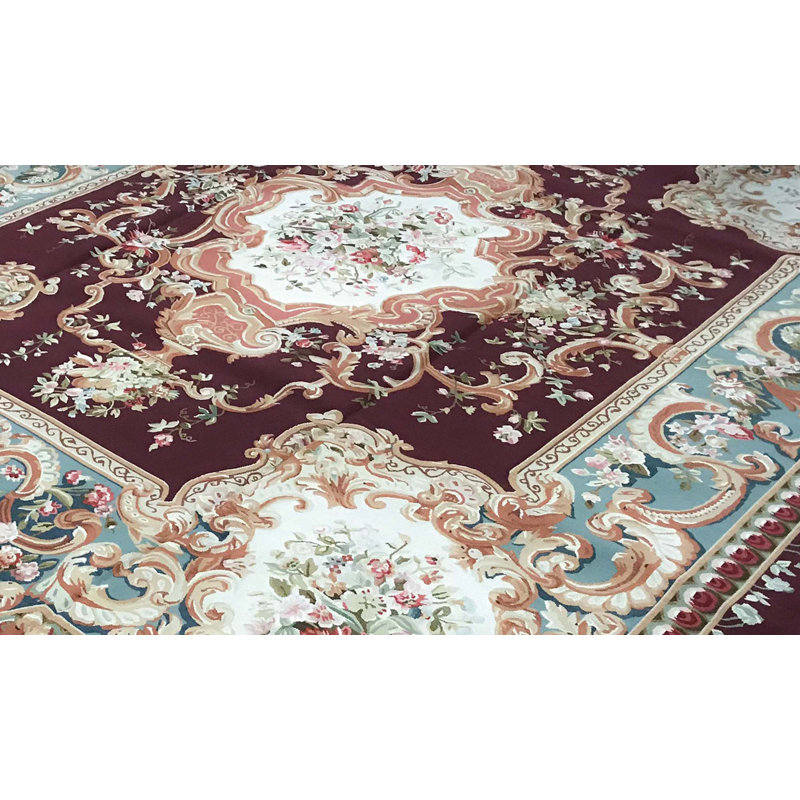 Tapis bleu vin et vin de haute qualité noué à la main