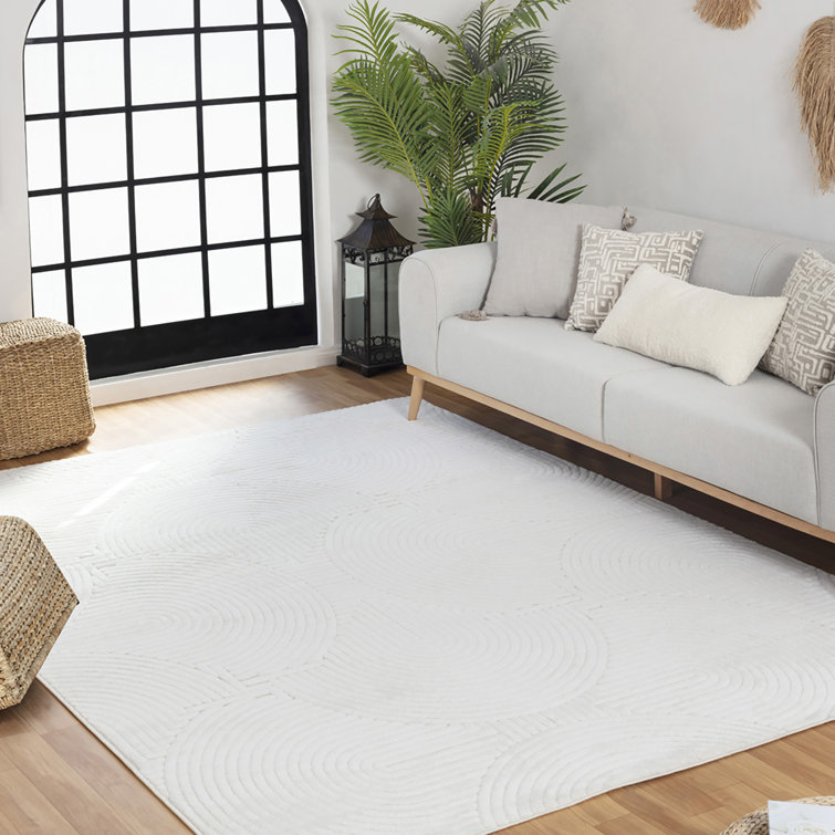 Michoel In- & Outdoor Scandi Modern Boho White Area Rug