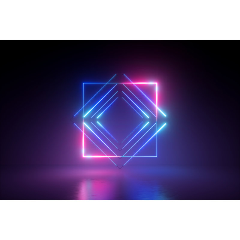 Blue Pink Neon Light by Musicphone1 - Wrapped Canvas Print, 30cm H x 46cm W x 3.8cm D