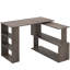 Bureau d'angle en L 360 degrés avec 5 tablettes ouvertes-22351361