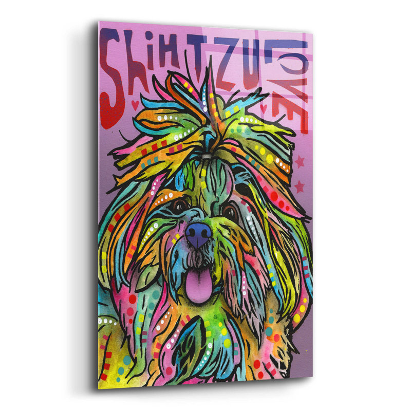 "Shih Tzu Luv" par Dean Russo, H 16 po x l 12 po x P 0,13 po