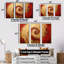 Red Gold Fusion Spiral III - Ensemble de décorations murales spirales abstraites-209883077-209883103