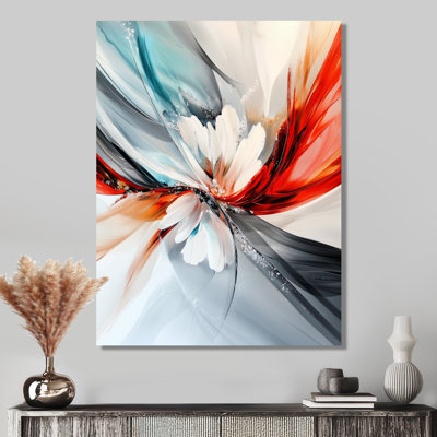 Abstrait fleur de dahlia Subtil Blossoms II - art mural en métal fractal, impression moderne sur métal