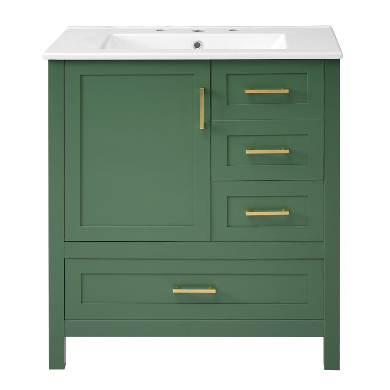Ensemble de meuble-lavabo 30 po avec lavabo, Vert
