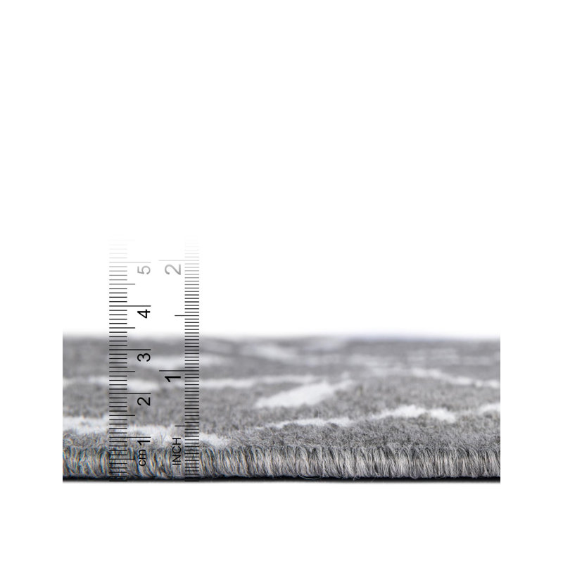 Tapis Ivy Bronx Begna Nathanyl gris, Carré 10 pi