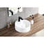 Lavabo de salle de bain rond en céramique blanc - Décoration polyvalente pour lavabo de comptoir Modern